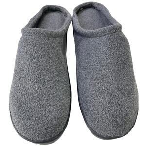 Lands End Mens Gray Comfort Slip On Mule Slipper Soft Cushion  In Out Sole S 12D
